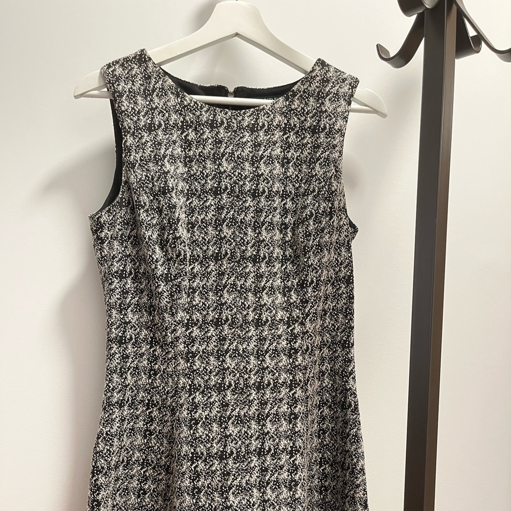 Lauren dress with leather trim